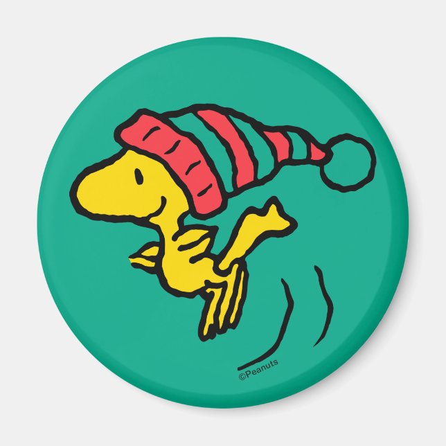 Peanuts | Woodstock Winter Beanie Cap Magnet (Front)