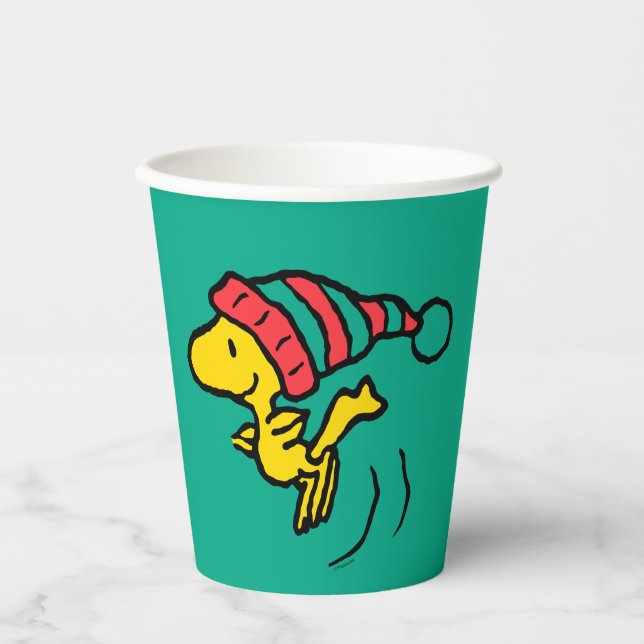 Peanuts | Woodstock Winter Beanie Cap Paper Cups (Front)