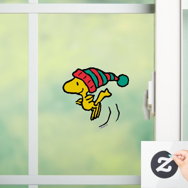 Peanuts | Woodstock Winter Beanie Cap Window Cling (Home)