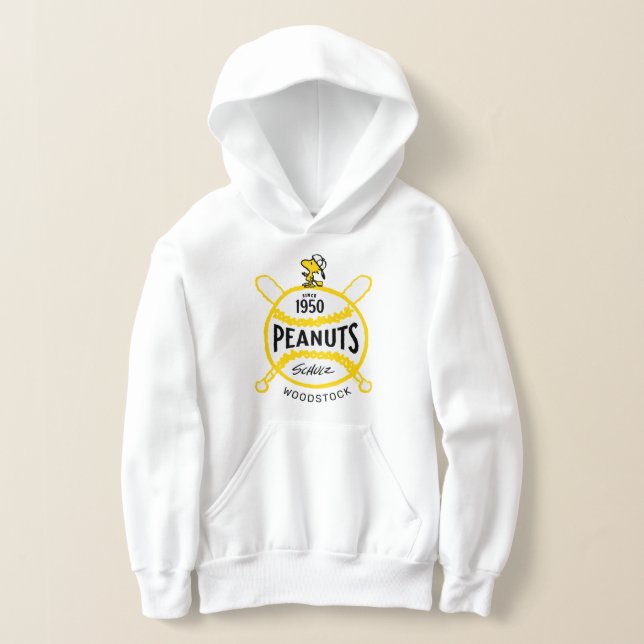 Peanuts | WoodstockPeanuts Baseball Since 1950 Hoodie (Laydown)