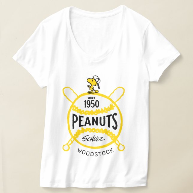 Peanuts | WoodstockPeanuts Baseball Since 1950 T-Shirt (Laydown)