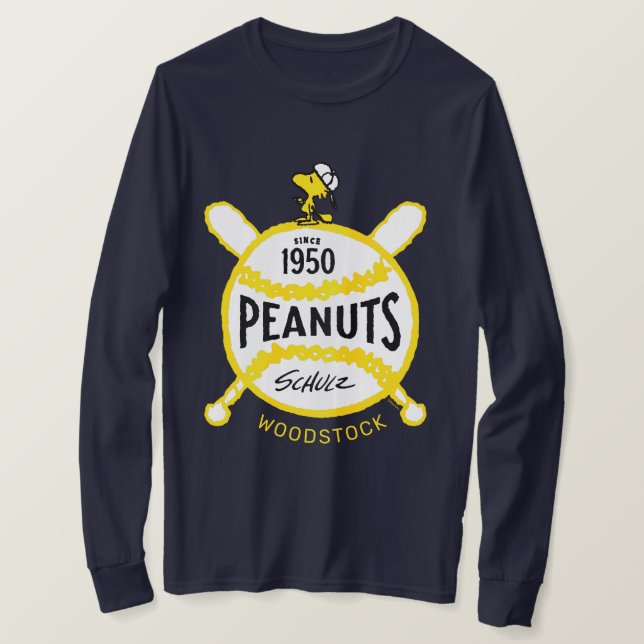 Peanuts | WoodstockPeanuts Baseball Since 1950 T-Shirt (Design Front)