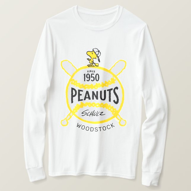 Peanuts | WoodstockPeanuts Baseball Since 1950 T-Shirt (Design Front)