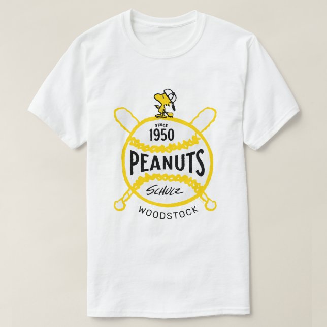 Peanuts | WoodstockPeanuts Baseball Since 1950 T-Shirt (Design Front)