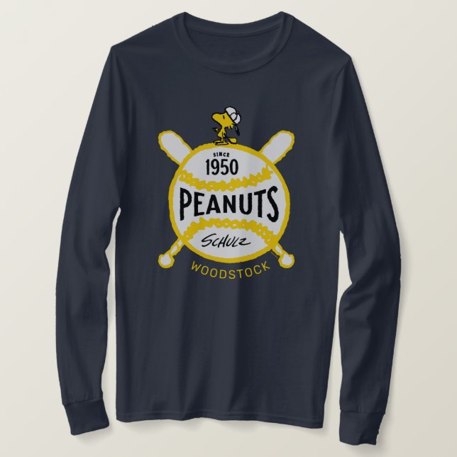Peanuts | WoodstockPeanuts Baseball Since 1950 T-Shirt (Design Front)