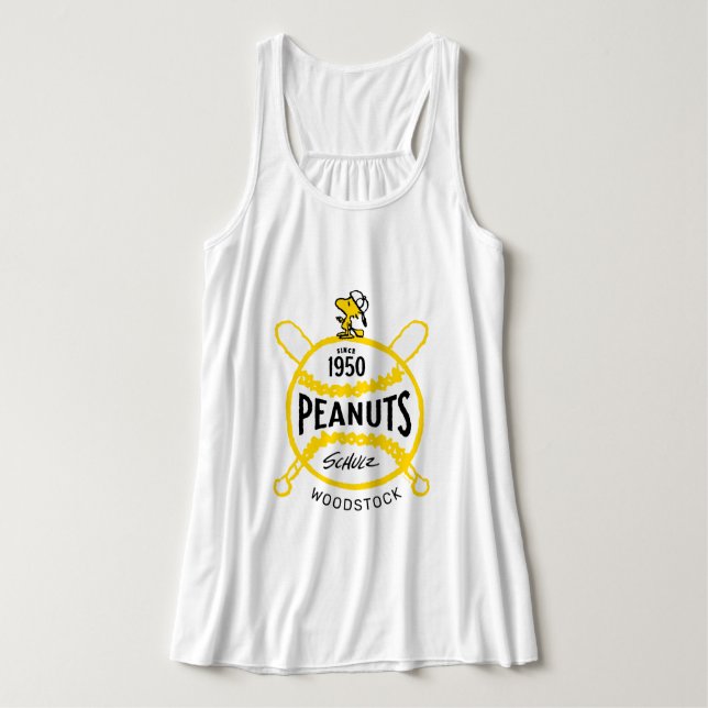Peanuts | WoodstockPeanuts Baseball Since 1950 Tank Top (Design Front)