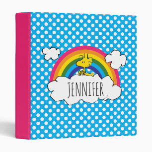 PEANUTS   Woodstock's Rainbow Polka Dots 3 Ring Binder