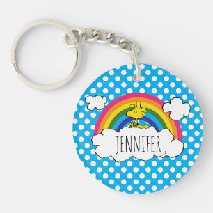 PEANUTS   Woodstock's Rainbow Polka Dots Keychain