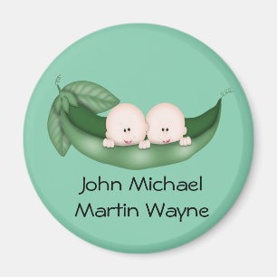 Peapod Twins Baby Shower Favors Magnet