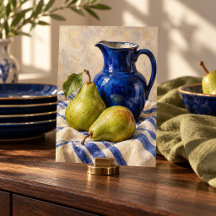 Pear and Blue Jug Art Print