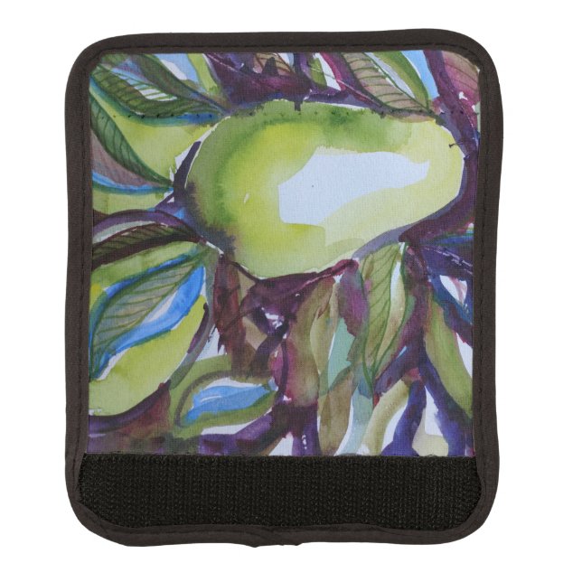 pear and greenery luggage handle wrap (Front)