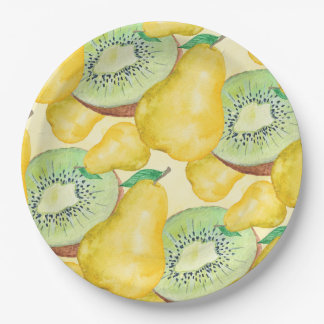 Pear and Kiwi Paper Plates