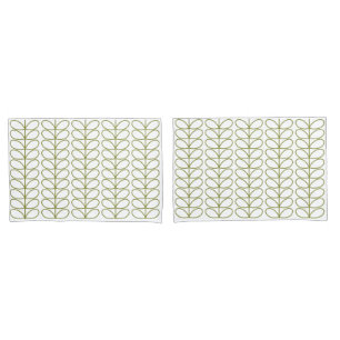 Pear and white Linear Stem Slate Pillow Case