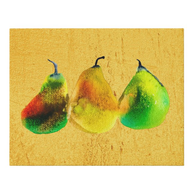 Pear art cute watercolor fruit canvas print (Front)