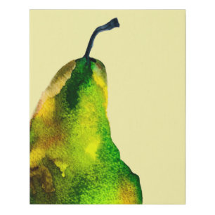 Pear art cute watercolor fruit canvas print