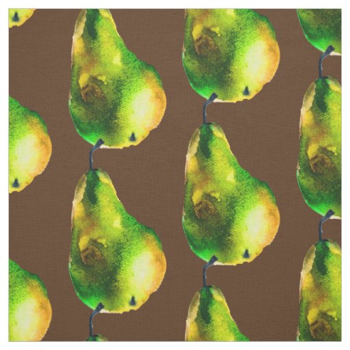 Pear art cute watercolor fruit fabric