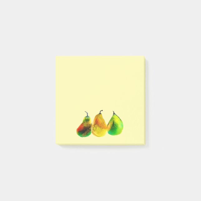 Pear art cute watercolor fruit post-it notes (Front)