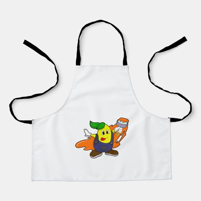Pear as Painter with Paint brush Apron (Front)