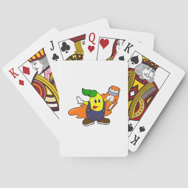 Pear as Painter with Paint brush Poker Cards (Back)
