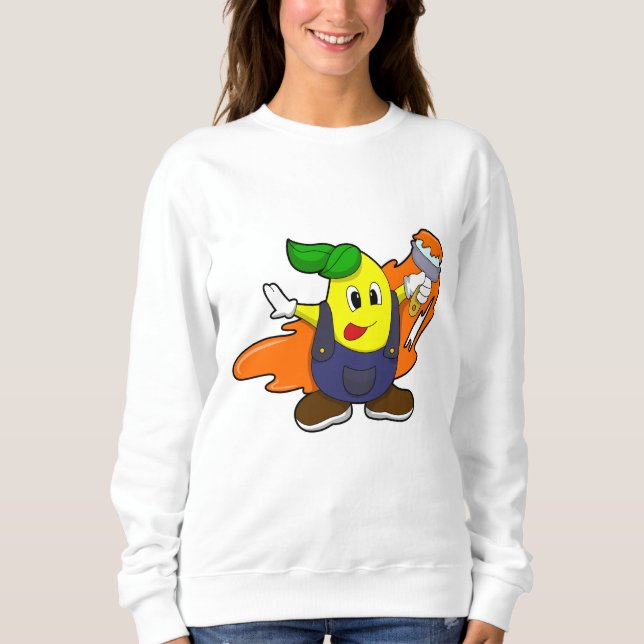 Pear as Painter with Paint brush Sweatshirt (Front)