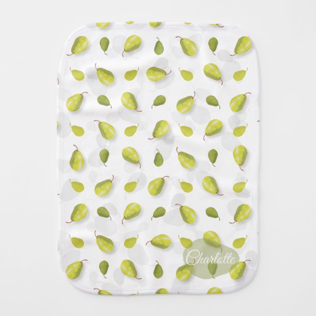Pear Baby Burp Cloths (Front)