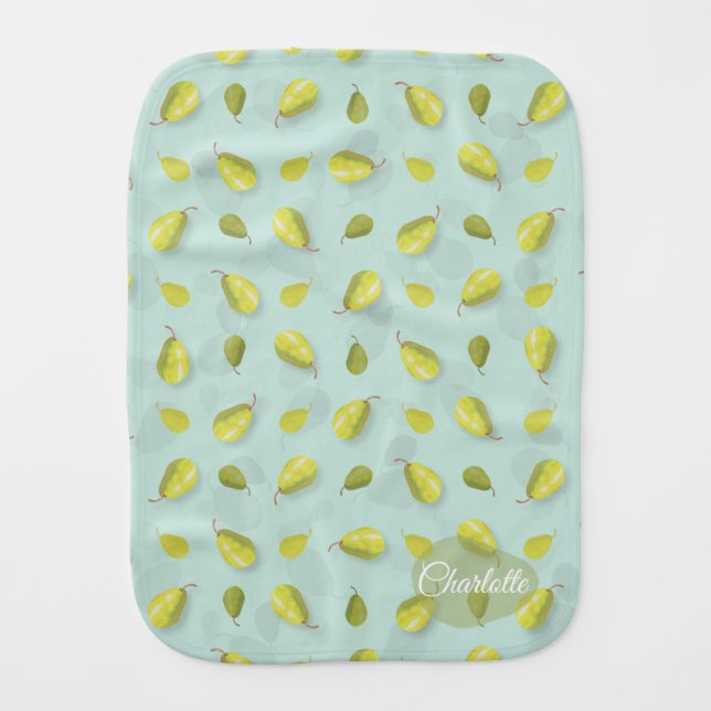 Pear Baby Burp Cloths (Front)