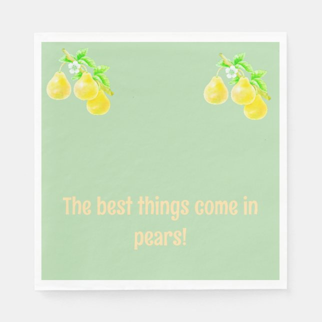 Pear Baby Shower Napkins (Front)