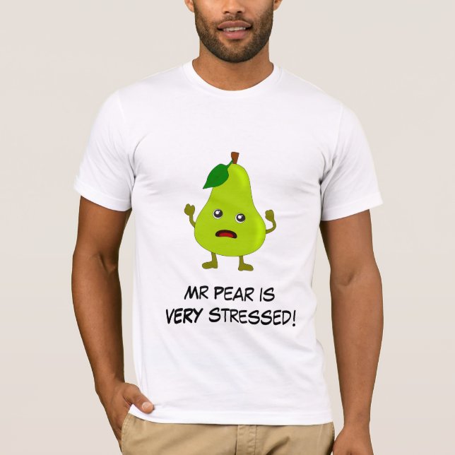 Pear: Bad Fruit Gang with Customizable Slogan T-Shirt (Front)
