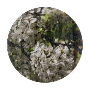 Pear blossoms cutting board