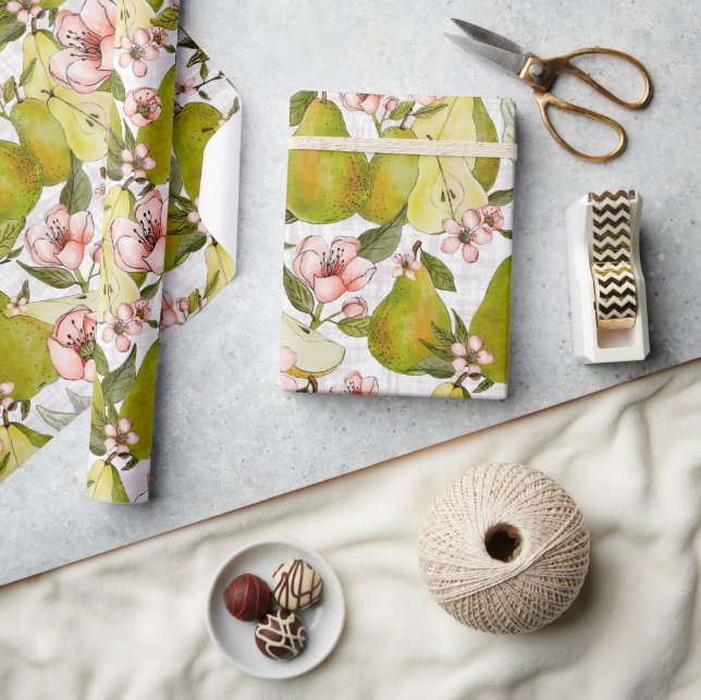 Pear Blossoms Wrapping Paper Roll (Crafts)