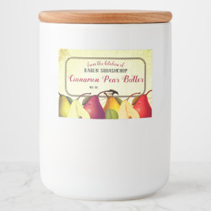 Pear butter jelly fruit sauce canning label