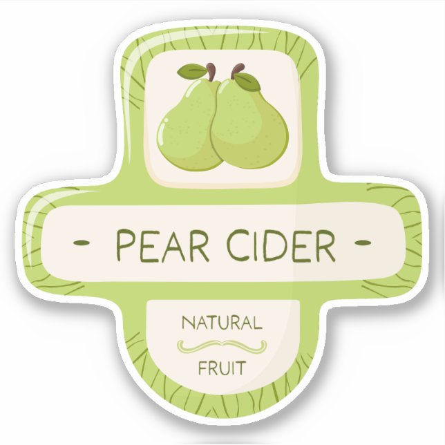 Pear cider bottle label (Front)