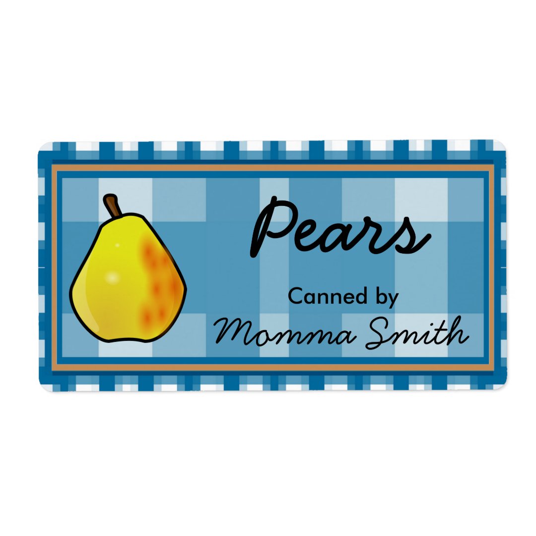 Pear Custom Canning Labels Zazzle 