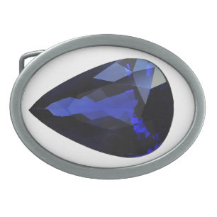 Pear cut Blue Sapphire Gemstone Belt Buckle