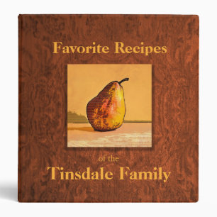 Pear Engraving Family Recipe 1.5" Binder