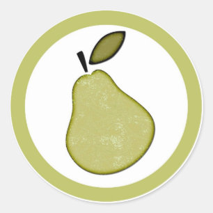 Pear flavor circle sticker labels