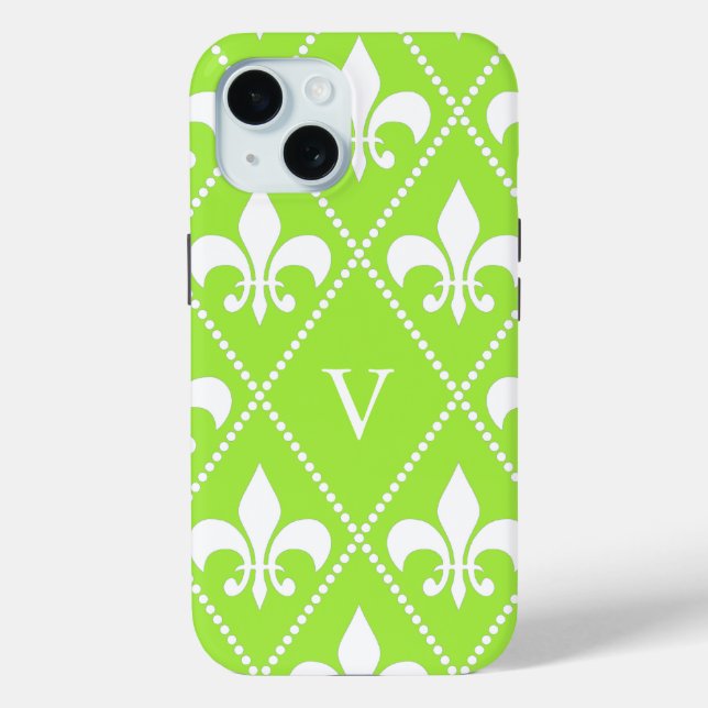 Pear Fleur de Lis w/ monogram Case-Mate iPhone Case (Back)