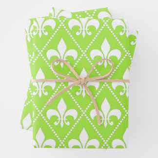 Pear Fleur de Lis Wrapping Paper Sheets