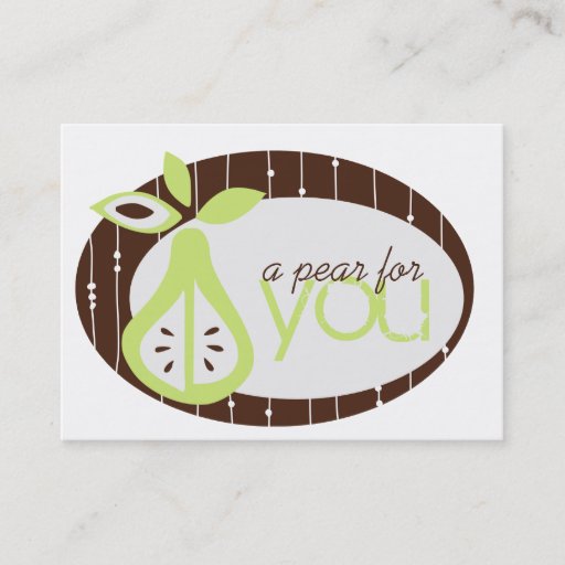 Customizable Pear For You Chubby Business Cards
