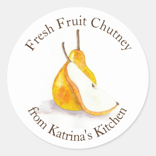 Pear Fresh Fruit Chutney Homemade Kitchen Gifts  Classic Round Sticker