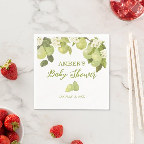 Pear Fruit Baby Shower Napkins