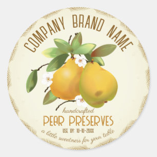 Pear Fruit Canning Jar Label
