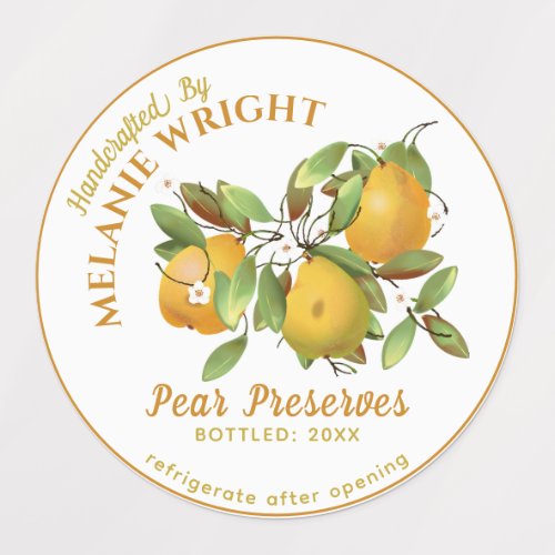 Pear Fruit Canning Labels