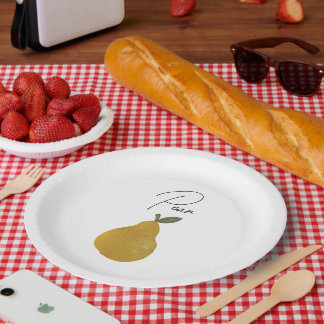 Pear Fruit Illustration  Paper Plates