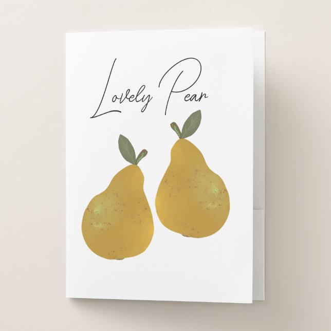 Pear Fruit Illustration  Pocket Folder (Front)