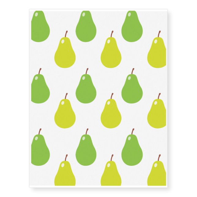 Pear Fruit Pattern Temporary Tattoos (Front)