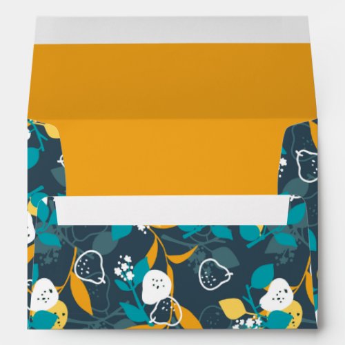  Pear Fruit Plant in Black Color Pattern Envelope