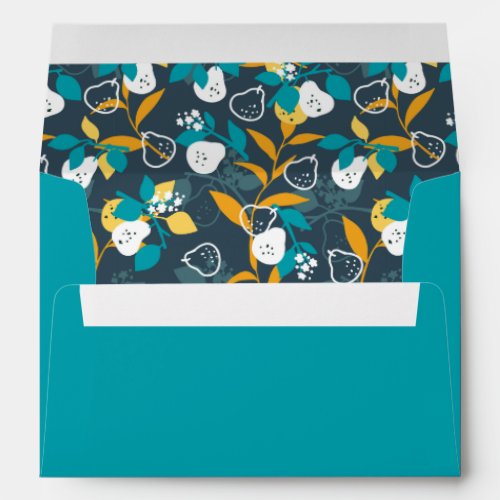  Pear Fruit Plant in Black Color Pattern Envelope