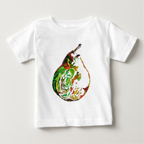 Pear fruit pop art watercolour illustration baby T_Shirt