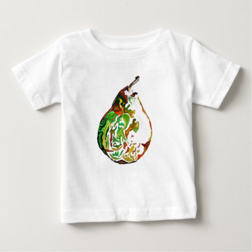 Pear fruit pop art watercolour illustration baby T_Shirt